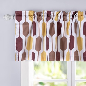 image:imageDriftAway Riley Geo Lined Window Curtain Valance Mid Century Geometric Pattern 2 Layers Rod Pocket 52 Inch by 18 Inch Plus 2 Inch CottaCotta