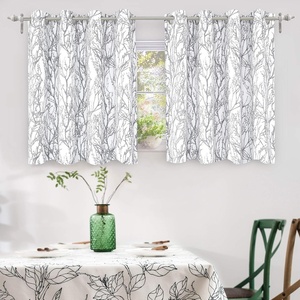 image:imageDriftAway Tree Branch Blackout Curtains Double Layer 84 Inches Long for Bedroom Printed Patterned Classic Thermal Insulated Summer Sound Lined Grommet Drapes for Living Room 2 Panels YellowWhiteGrey