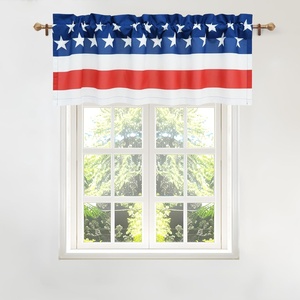 image:imageDriftAway Valentines Day Valances for Windows Red Truck Heart Rose Flower Love Kitchen Curtain Valance Rod Pocket Short Window Valance Holiday Home Decor 14 inch Length for Bathroom Living RoomNavy Red White