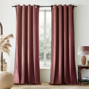 image:imageDriftAway Velvet Curtains Beige Room Darkening Curtains 84 Inches Long 2 Panel Set Super Soft luxury Grommet Curtains Thermal Insulated Blackout Drapes for living room Bedroom Camel Beige 52 inch wideDusty Rose