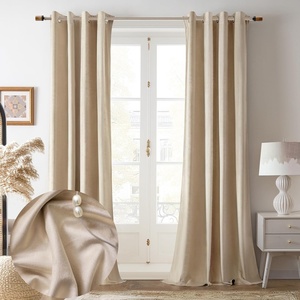 image:imageDriftAway Velvet Curtains Beige Room Darkening Curtains 84 Inches Long 2 Panel Set Super Soft luxury Grommet Curtains Thermal Insulated Blackout Drapes for living room Bedroom Camel Beige 52 inch wideCamel Beige