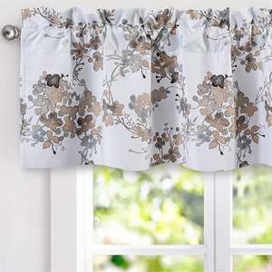 image:imageDriftAway Watercolor Floral Botanical Lined Thermal Insulated Window Curtain Valance Rod Pocket 52 Inch by 18 Inch Plus 2 Inch Header Beige 1 Pack1