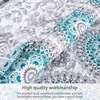 image:imageDriftAway 3 Piece Bella Reversible Quilt Set Bedspreads Coverlets Medallion Floral Pattern Cover Prewashed Aqua Gray King