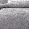 image:imageDriftAway 3 Piece Elena Chevron Pinch Pleat Designer Embellished Comforter Set Cotton Gray King