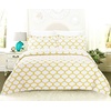 image:imageDriftAway 3 Piece Geometric Reversible Quilt Set Bedspreads Coverlets Geo Moroccan Trellis Pattern Cotton Cover Prewashed Preshrink Yellow King