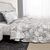 image:imageDriftAway 3 Piece Samantha Reversible Quilt Set Bedspreads Coverlet Floral Medallion Pattern Cover Prewashed Greige King