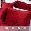 image:imageDriftAway 3 Piece Velvet Quilt Set Bedspreads Coverlets Cover Prewashed Queen Red