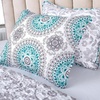 image:imageDriftAway 7 Piece Bed in a Bag Bella Reversible Quilt Set All Season Light Weight Soft Prewashed Bedding Set Aqua Gray Queen
