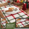 image:imageDriftAway Burlap Linen Placemats for Dining Table  Farmhouse Country Striped Pattern Set of 4 for Outdoor Home Party  12 x 18 Inch RedWindowpane GreenRed