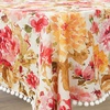 image:imageDriftAway Burlap Linen Tablecloth Dining Table Cover for 6 Foot Rectangle Tables Rustic Farmhouse Tablecloths with Pom Pom Tassel Kitchen tablecloths 54 x 84 Inch Hermosa Floral Red Orange Gold