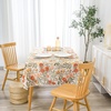 image:imageDriftAway Burlap Linen Tablecloth Dining Table Cover for 8 Foot Rectangle Tables Rustic Tablecloths Wrinkle Resistant with Pom Pom Tassel Holiday tablecloths 54 x 102 Inch Chris Red StripOrangeCoralGold