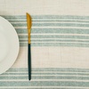 image:imageDriftAway Burlap Linen Tablecloth Dining Table Cover for 8 Foot Rectangle Tables Rustic Tablecloths Wrinkle Resistant with Pom Pom Tassel Holiday tablecloths 54 x 102 Inch Chris Green Stripe
