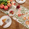 image:imageDriftAway Burlap Linen Tablecloth Dining Table Cover for 8 Foot Rectangle Tables Rustic Tablecloths Wrinkle Resistant with Pom Pom Tassel Holiday tablecloths 54 x 102 Inch Chris Red StripOrangeCoralGold