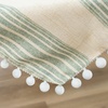 image:imageDriftAway Burlap Linen Tablecloth Dining Table Cover for 8 Foot Rectangle Tables Rustic Tablecloths Wrinkle Resistant with Pom Pom Tassel Holiday tablecloths 54 x 102 Inch Chris Green Stripe