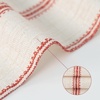 image:imageDriftAway Burlap Linen Tablecloth Dining Table Cover for 8 Foot Rectangle Tables Rustic Tablecloths Wrinkle Resistant with Pom Pom Tassel Holiday tablecloths 54 x 102 Inch Chris Red StripFarmhousered