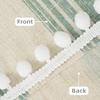 image:imageDriftAway Burlap Linen Tablecloth Dining Table Cover for 8 Foot Rectangle Tables Rustic Tablecloths Wrinkle Resistant with Pom Pom Tassel Holiday tablecloths 54 x 102 Inch Chris Green Stripe
