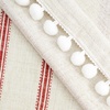 image:imageDriftAway Burlap Linen Tablecloth Dining Table Cover for 8 Foot Rectangle Tables Rustic Tablecloths Wrinkle Resistant with Pom Pom Tassel Holiday tablecloths 54 x 102 Inch Chris Red StripFarmhousered