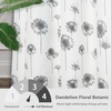 image:imageDriftAway Dandelion Floral Botanic Lined Thermal Insulated Blackout Room Darkening Grommet Energy Saving Window Curtains 2 Layers 2 Panels Each Size 52 Inch by 84 Inch Gray