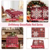 image:imageDriftAway Decorative Table Cloth Christmas Table Cloth Rectangle Red Buffalo Plaid with Snowflake Dining Table Cover for 6 Foot Rectangle Tables Thanksgiving Christmas tablecloths 54 x 84 Inch