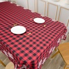 image:imageDriftAway Decorative Table Cloth Christmas Table Cloth Rectangle Red Buffalo Plaid with Snowflake Dining Table Cover for 6 Foot Rectangle Tables Thanksgiving Christmas tablecloths 54 x 84 Inch