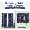 image:imageDriftAway Floral Curtains for Bedroom 84 inches Long Living Room Watercolor Lined Blackout Drapes Thermal Insulated Grommet for Kitchen Window 2 PanelsSylvianavy