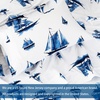 image:imageDriftAway Harbor Sailboat Ocean Printed Pattern Extra Soft Bed Sheet Set Navy 3 Piece Twin Set