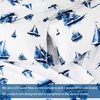 image:imageDriftAway Harbor Sailboat Ocean Printed Pattern Extra Soft Bed Sheet Set Navy 4 Piece King Set