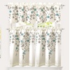 image:imageDriftAway Isabella Faux Silk Embroidered Kitchen Swag Valance Embroidered Crafted Flower Single 60 Inch by 18 Inch Plus 15 Inch Header Ivory Blue