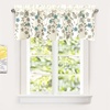 image:imageDriftAway Isabella Faux Silk Embroidered Kitchen Swag Valance Embroidered Crafted Flower Single 60 Inch by 18 Inch Plus 15 Inch Header Ivory Blue