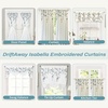 image:imageDriftAway Isabella Faux Silk Embroidered Kitchen Swag Valance Embroidered Crafted Flower Single 60 Inch by 18 Inch Plus 15 Inch Header Ivory Blue