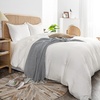image:imageDriftAway Linen Duvet Cover Set for King Size Prewashed 100 Percent Flax Linen Duvet Cover for Hot Sleepers Moisture Wicking Breathable Duvet Cover with Pillow Shams Bedding Collection Soft White
