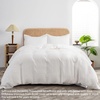 image:imageDriftAway Linen Duvet Cover Set for King Size Prewashed 100 Percent Flax Linen Duvet Cover for Hot Sleepers Moisture Wicking Breathable Duvet Cover with Pillow Shams Bedding Collection Soft White