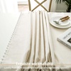 image:imageDriftAway Pom Pom Tassel Rectangle Linen Textured Decorative Table Cloth for Indoor Outdoor Dining Buffet Table Parities Dinner 55 Inch 84 Inch Light Linen