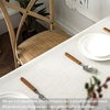image:imageDriftAway Pom Pom Tassel Rectangle Linen Textured Decorative Table Cloth for Indoor Outdoor Dining Buffet Table Parities Dinner 55 Inch by 84 Inch Beige