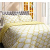 image:imageDriftAway 3 Piece Geometric Reversible Quilt Set Bedspreads Coverlets Geo Moroccan Trellis Pattern Cotton Cover Prewashed Preshrink Yellow King