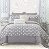 image:imageDriftAway 3 Piece Kaylee Embroidered Floral Comforter Set 100 Soft Microfiber Gray King