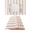 image:imageDriftAway Burlap Linen Placemats for Dining Table  Farmhouse Country Striped Pattern Set of 4 for Outdoor Home Party  12 x 18 Inch RedFarmhousered