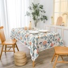 image:imageDriftAway Burlap Linen Tablecloth Dining Table Cover for 6 Foot Rectangle Tables Rustic Farmhouse Tablecloths with Pom Pom Tassel Kitchen and Holiday Parities Dinner 54 x 84 Inch Ada Floral Multi