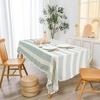 image:imageDriftAway Burlap Linen Tablecloth Dining Table Cover for 8 Foot Rectangle Tables Rustic Tablecloths Wrinkle Resistant with Pom Pom Tassel Holiday tablecloths 54 x 102 Inch Chris Green Stripe