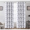 image:imageDriftAway Dandelion Floral Botanic Lined Thermal Insulated Blackout Room Darkening Grommet Energy Saving Window Curtains 2 Layers 2 Panels Each Size 52 Inch by 84 Inch Gray