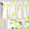 image:imageDriftAway Dandelion Floral Botanical Lined Thermal Insulated Window Curtain Valance Rod Pocket 52 Inch by 18 Inch Plus 2 Inch Header Yellow 1 Pack