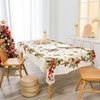 image:imageDriftAway Decorative Table Cloth Christmas Ribbon Rectangle Table Cloth Linen Christmas Print Dining Table Cover for 6 Foot Rectangle Tables Xmas Ribbon Table Cloth for Thanksgiving Christmas 54 x 84