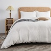 image:imageDriftAway Linen Duvet Cover Set for King Size Prewashed 100 Percent Flax Linen Duvet Cover for Hot Sleepers Moisture Wicking Breathable Duvet Cover with Pillow Shams Bedding Collection Soft White