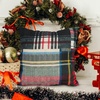 image:imageDriftAway Pillow Covers Set of 1 Christmas Plaid Throw Pillow Cover Scottish Tartan Plaid Linen Decorative Square Cushion Cases for Farmhouse Home Christmas Bedroom Decor Red and Green 18 x 18 InchesChristmasplaid