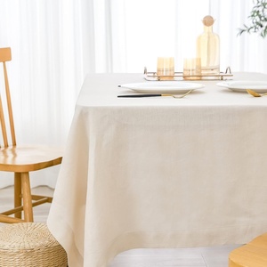 image:imageDriftAway 100 Percent Pure Linen Rectangle Decorative Table Cloth for Kitchen Daily Use Farmhouse Table Cover for Indoor Outdoor Dining Buffet Table Parities Dinner 55 Inch by 102 Inch Solid Linen