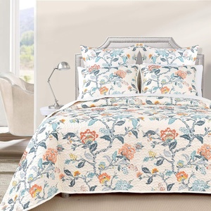 image:imageDriftAway 3 Piece Ada Reversible Quilt Set Bedspreads Coverlets Floral Pattern Cover Prewashed Multi King
