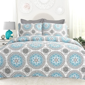 image:imageDriftAway 3 Piece Bella Reversible Quilt Set Bedspreads Coverlets Medallion Floral Pattern Cover Prewashed White Gray King