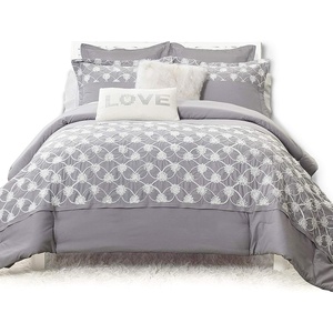 image:imageDriftAway 3 Piece Kaylee Embroidered Floral Comforter Set Soft Microfiber Gray Full Queen