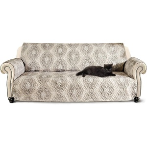 image:imageDriftAway Adrianne Water Resistant Quilted Sofa Cover Furniture Protector Slipcover for Dogs Kids Pets Beige Gray