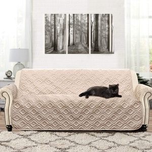 image:imageDriftAway Anson Water Resistant Quilted Furniture Protector Cover Couch Slipcover Perfect for Dogs Kids Pets Soft Sofa Beige